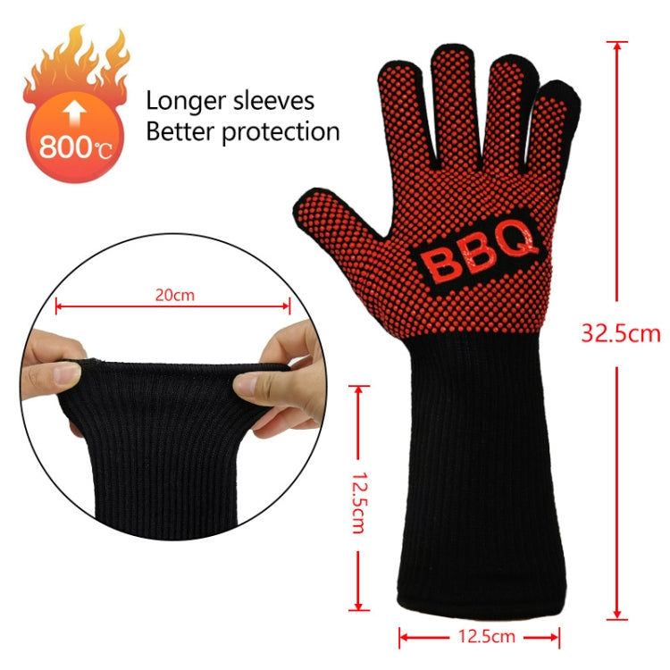 1 Pair High Temperature Resistant Silicone BBQ Gloves  Anti-Scalding Gloves(BBQ Red) - Safety Gloves by PMC Jewellery | Online Shopping South Africa | PMC Jewellery