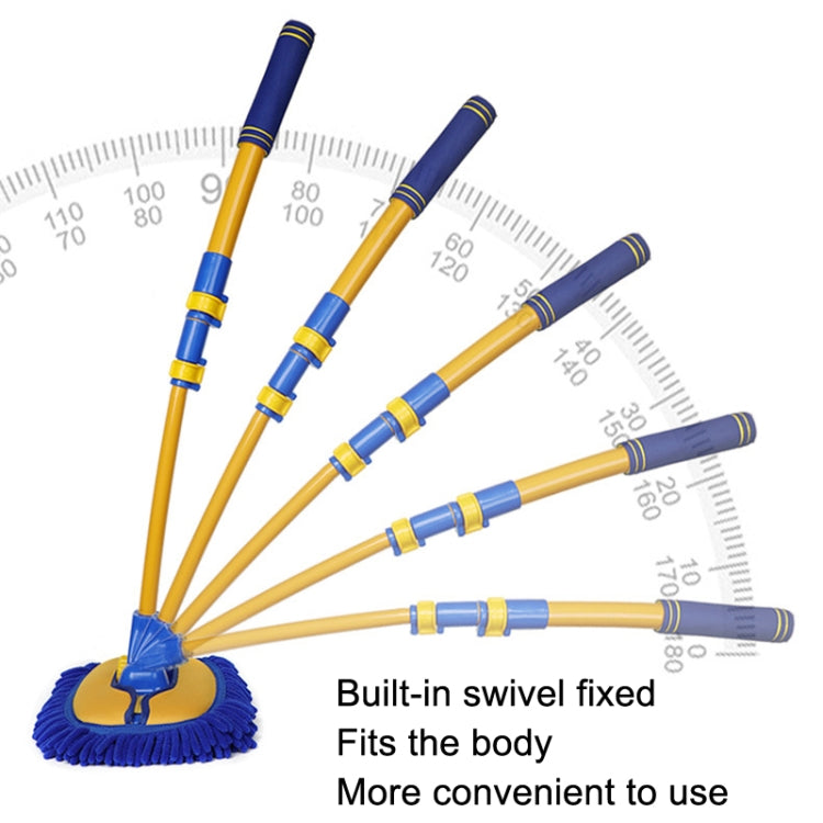 Retractable Curved Rod Soft Fur Car Wash Mop(Yellow Blue) - Car washing supplies by PMC TechLife | Online Shopping South Africa | PMC TechLife | Buy Now Pay Later Mobicred