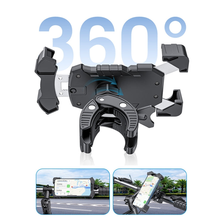 L101+M011 Outdoor Cycling Mechanical Locking Phone Holder(Gray) - Holders by PMC TechLife | Online Shopping South Africa | PMC TechLife | Buy Now Pay Later Mobicred