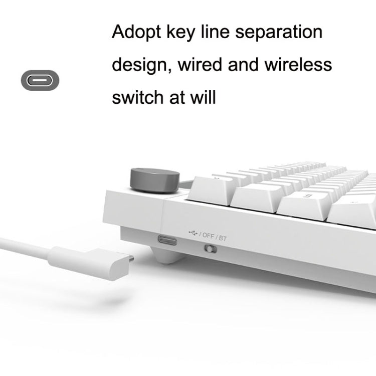 Ajazz K620T 62 Keys Bluetooth Wireless Dual Mode Mechanical Keyboard, Style: Blue Shaft (White) - free shipping - PMC Jewellery - Order now!