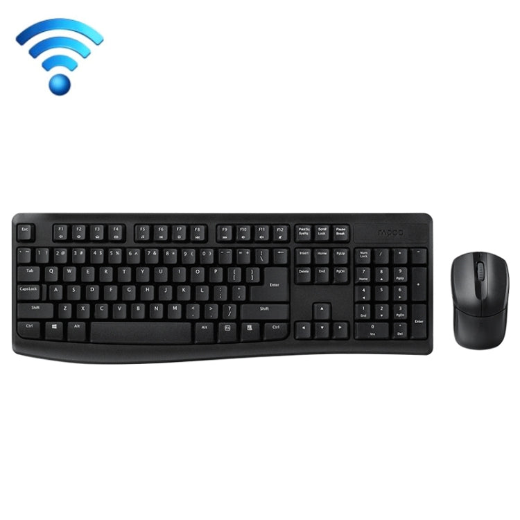 Rapoo X1800PRO 104 Keys Waterproof Multimedia Wireless Keyboard Mouse Set(Black) - free shipping - PMC Jewellery - Order now!
