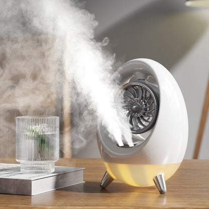 USB Quiet Double Spray Water Cold Fan Portable Desktop Fan(White+Silver) - Electric Fans by PMC Jewellery | Online Shopping South Africa | PMC Jewellery