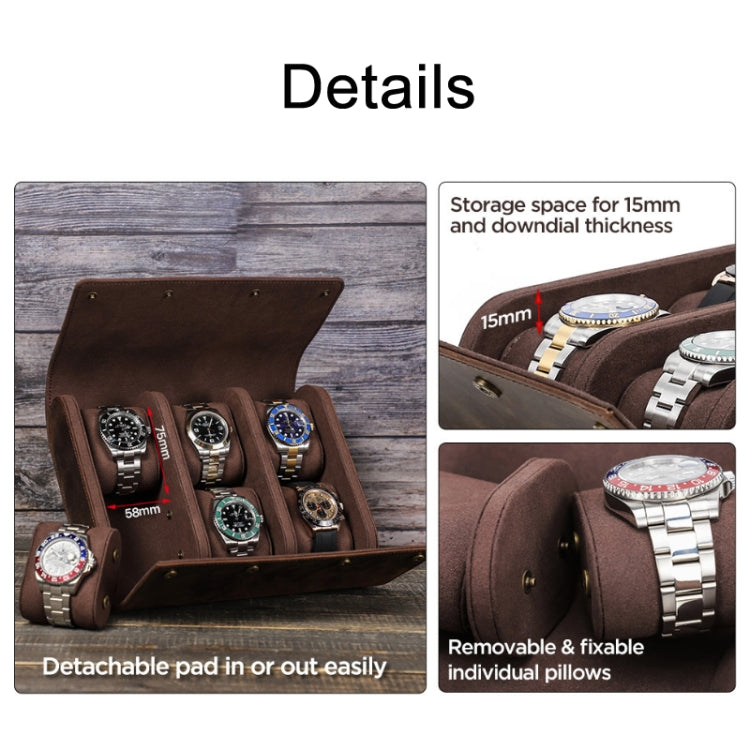 CONTACTS FAMILY Vintage Crazy Horse Leather Outdoor Travel Watch Case(Brown) - free shipping - PMC TechLife - Order now!