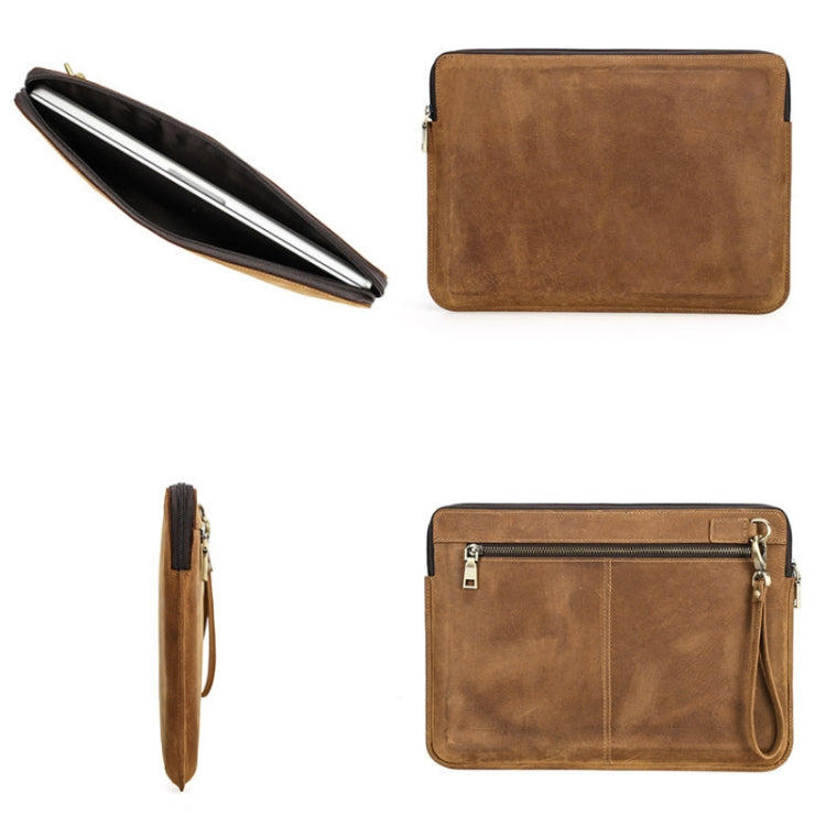CONTACTS FAMILY Leather Laptop Sleeve For Macbook Pro 14.2 Inch(Coffee) - free shipping - PMC Jewellery - Order now!