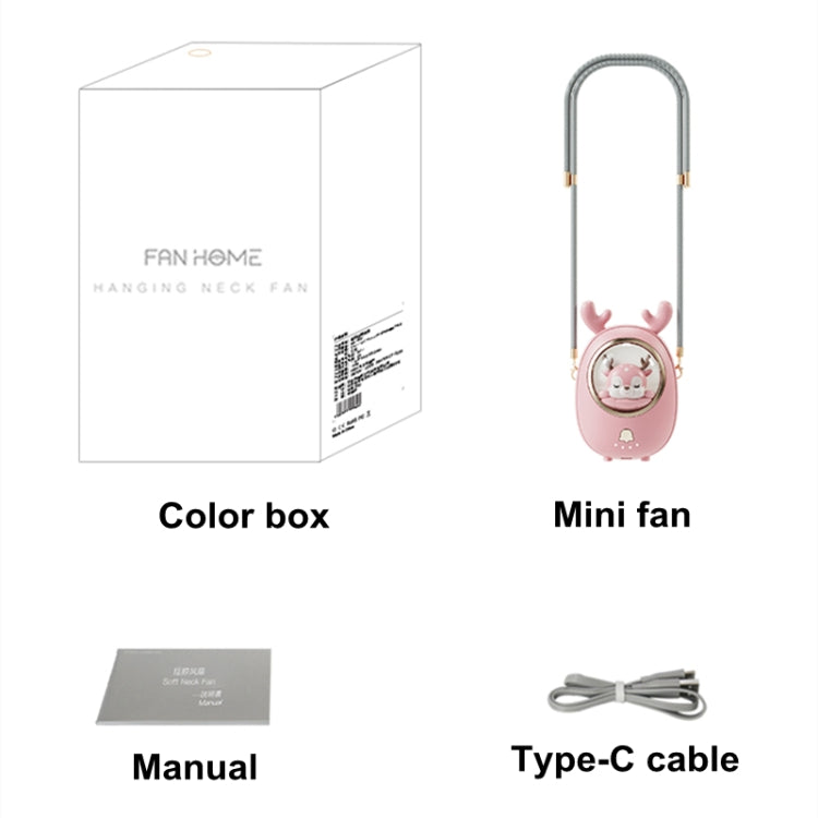 Children Hanging Neck Fan USB Handheld Light Glowing Mini Portable Fan(White) - Electric Fans by PMC TechLife | Online Shopping South Africa | PMC TechLife | Buy Now Pay Later Mobicred