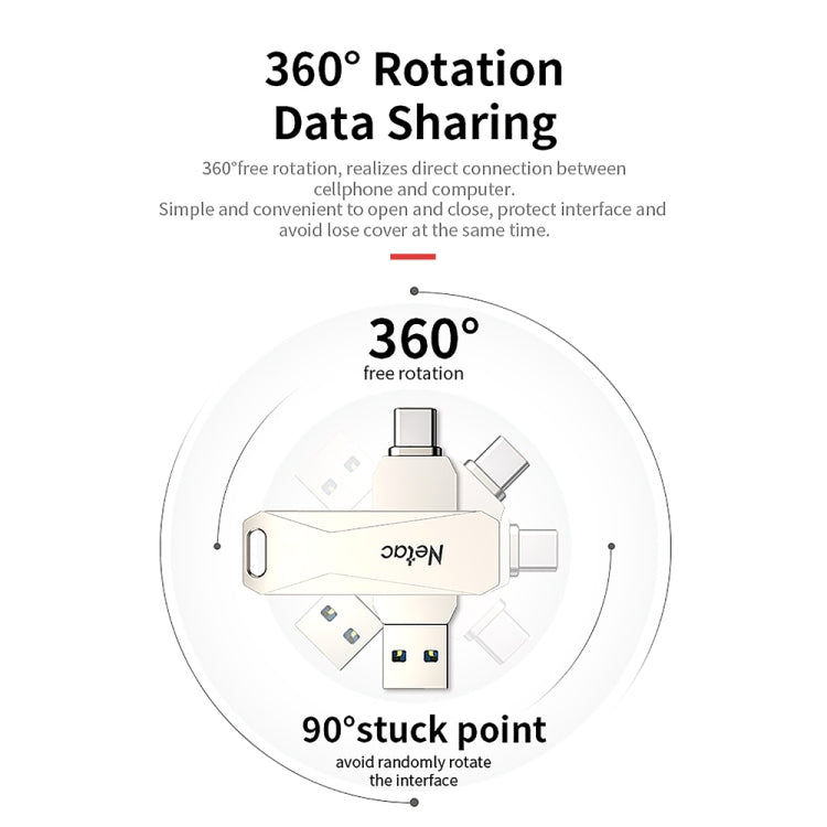 Netac U782C Type-C Dual Interface High-Speed Metal Computer USB Flash Drive, Capacity: 32GB - USB Flash Drives by Netac | Online Shopping South Africa | PMC Jewellery | Buy Now Pay Later Mobicred