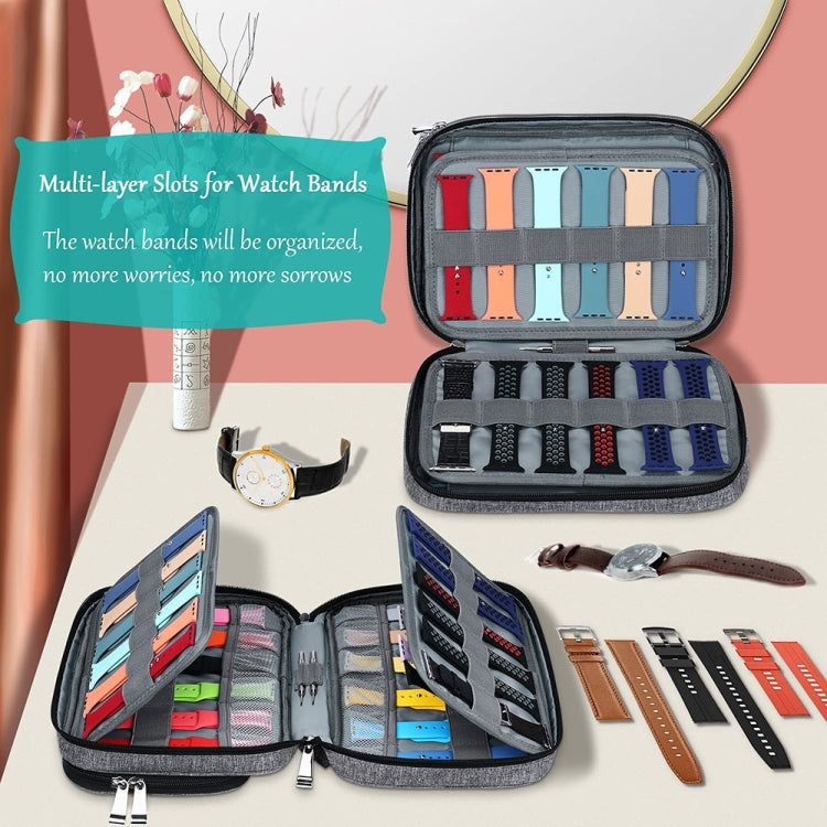 Multifunction Watch Strap Data Line 36 Slots Storage Bag(Grey) - free shipping - PMC TechLife - Order now!