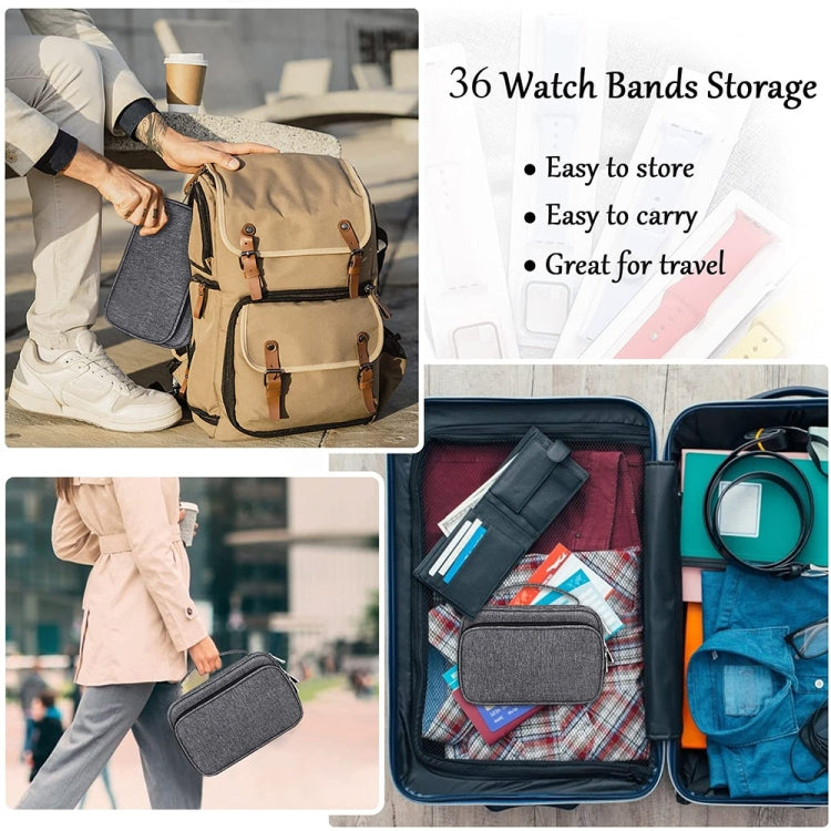 Multifunction Watch Strap Data Line 36 Slots Storage Bag(Grey) - free shipping - PMC TechLife - Order now!