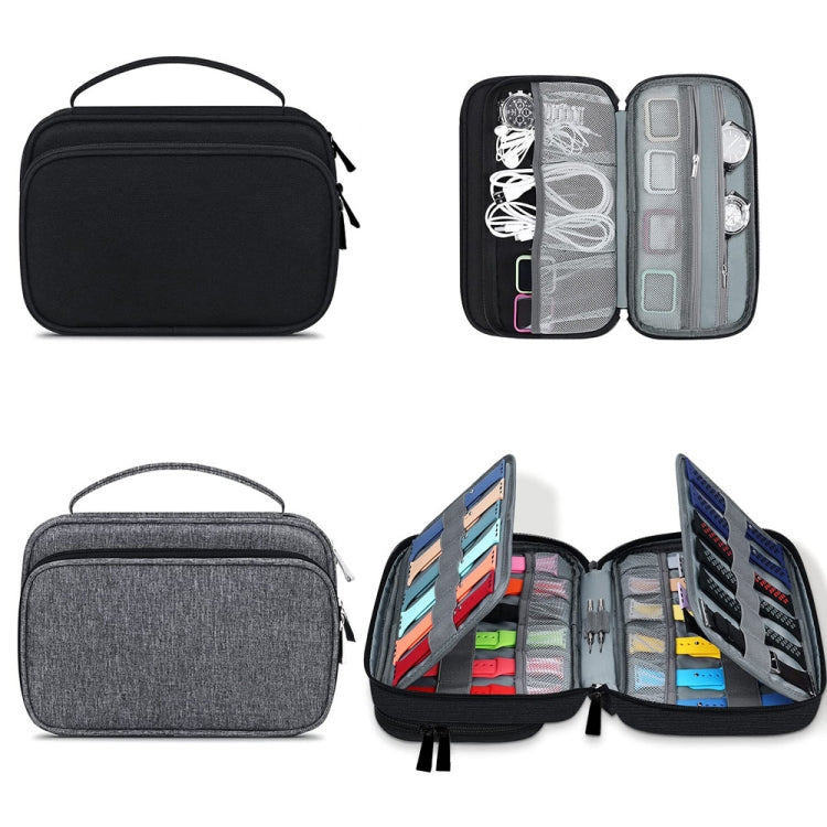 Multifunction Watch Strap Data Line 36 Slots Storage Bag(Black) - free shipping - PMC TechLife - Order now!