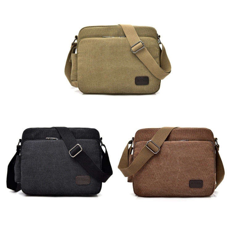 RuYiHuang Men Vintage Canvas Versatile Single-Shoulder Bag(Brown) - Single-shoulder Bags by RuYiHuang | Online Shopping South Africa | PMC TechLife | Buy Now Pay Later Mobicred