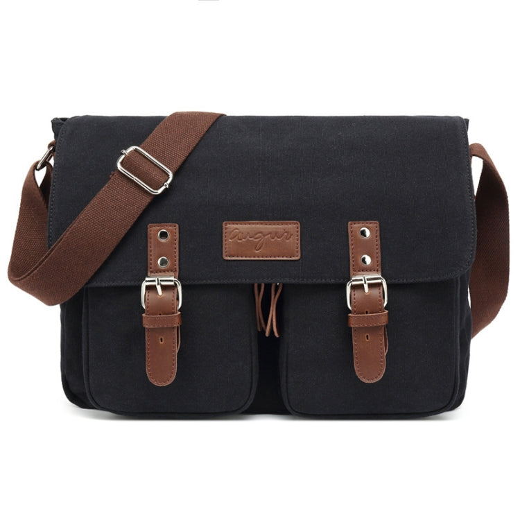 AUGUR Men Single-shoulder Crossbody Messenger Canvas Bag(Black) - Single-shoulder Bags by AUGUR | Online Shopping South Africa | PMC Jewellery