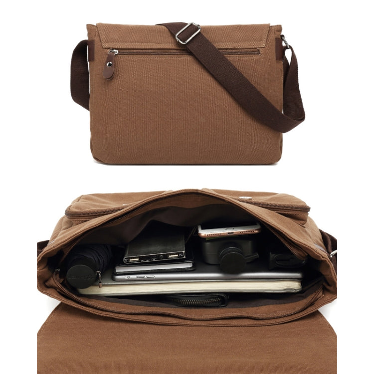 AUGUR Men Single-shoulder Crossbody Messenger Canvas Bag(Black) - Single-shoulder Bags by AUGUR | Online Shopping South Africa | PMC Jewellery