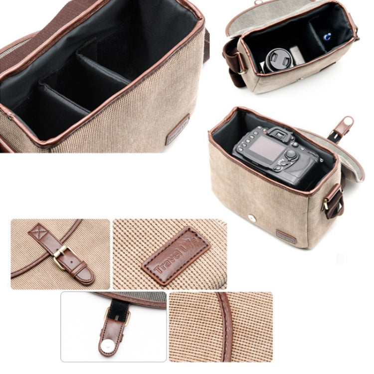 Casual SLR Camera Canvas Crossbody Bag(Gray) - Strap Satchel by PMC TechLife | Online Shopping South Africa | PMC TechLife | Buy Now Pay Later Mobicred