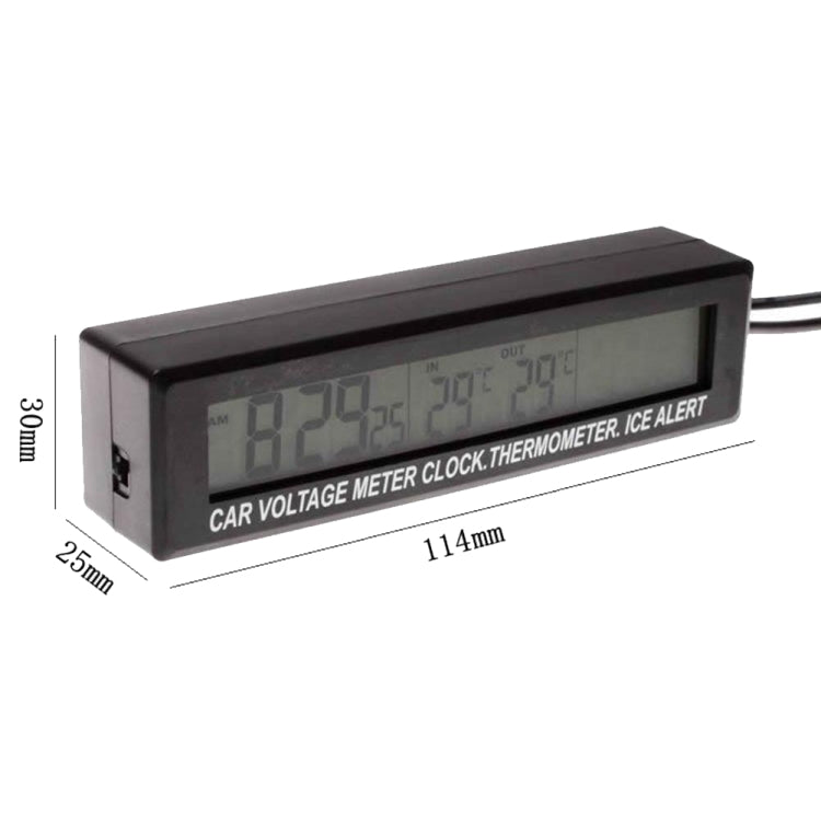 Car Inside And Outside Dual Temperature+Clock+Voltage LED Electronic Display(Orange+Blue) - free shipping - PMC TechLife - Order now!