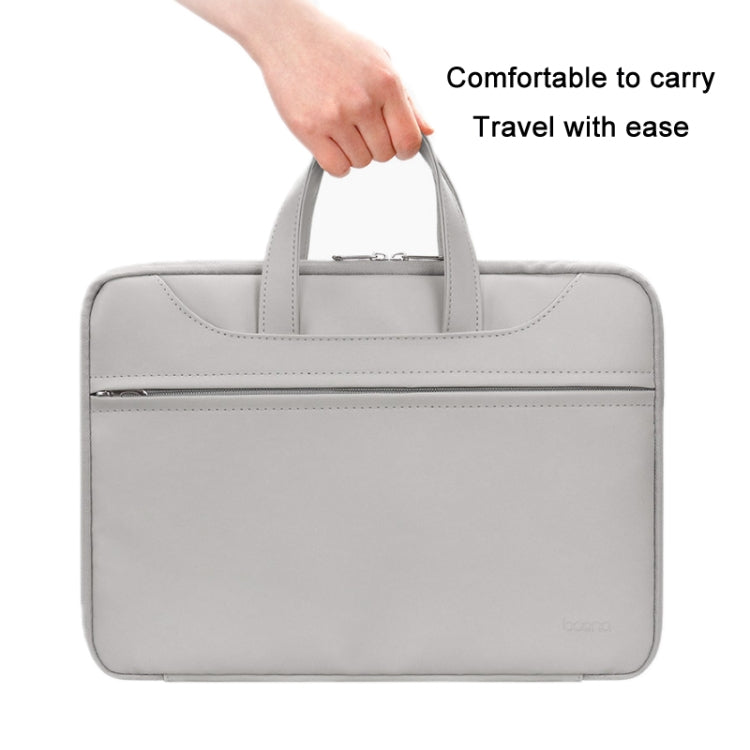 Baona BN-Q006 PU Leather Full Opening Laptop Handbag For 14 inches(Grey) - free shipping - PMC Jewellery - Order now!