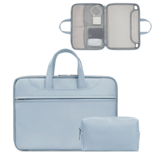 Baona BN-Q006 PU Leather Full Opening Laptop Handbag For 13/13.3 inches(Sky Blue+Power Bag) - 13.3 inch by Baona | Online Shopping South Africa | PMC Jewellery | Buy Now Pay Later Mobicred