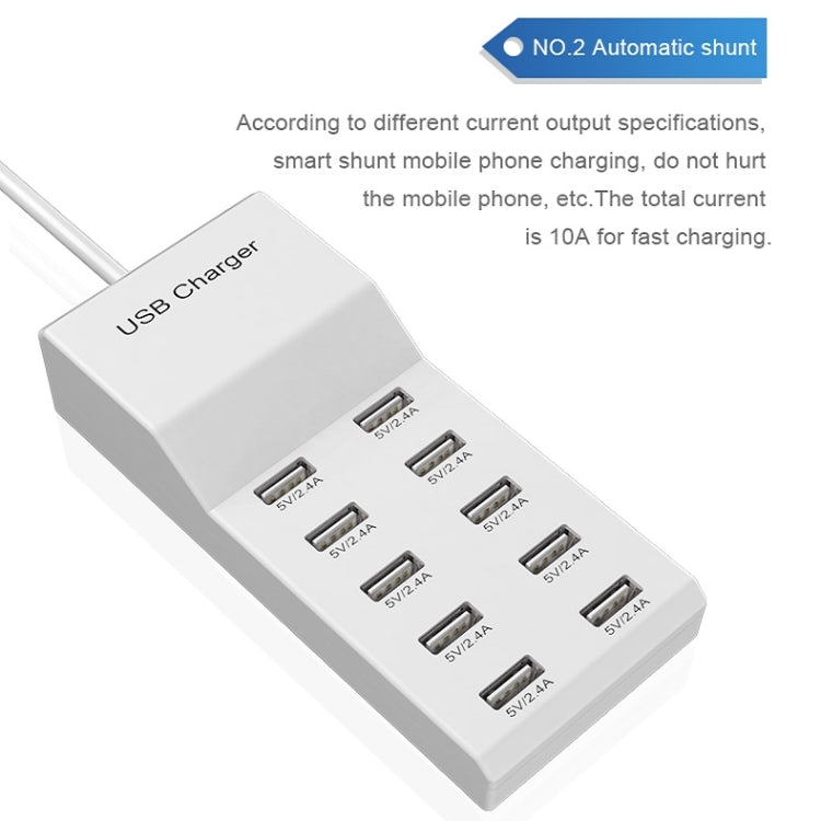 USB Multi-port Charger Mobile Phone Fast Charging Universal Fast Adapter 10 Interface EU Plug - free shipping - PMC Jewellery - Order now!