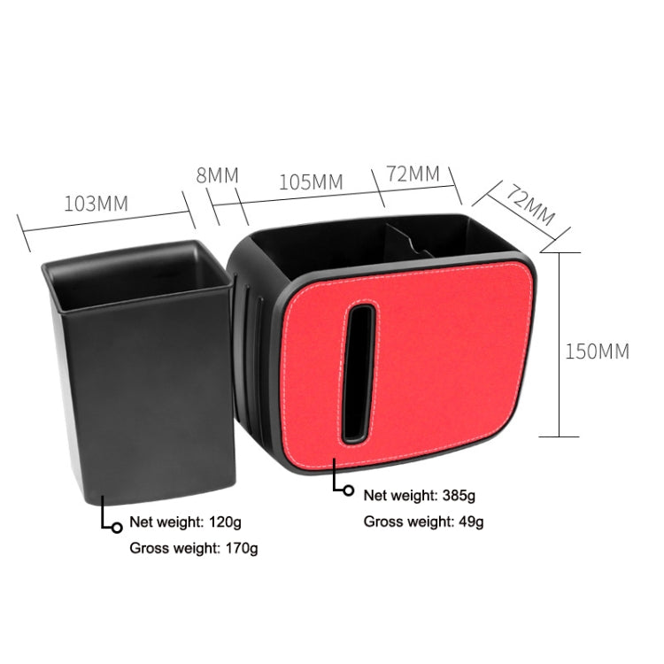 Car Drain Tissue Box Umbrella Storage Pocket Bag Storage Box Car Trash Can(Flip Fur Red) - Tissue Boxes by PMC TechLife | Online Shopping South Africa | PMC TechLife | Buy Now Pay Later Mobicred