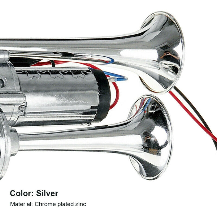 ST-1018S 600DB Double-tube Metal Conjoined Electric Pump Car Horn with Relay - Security Alarm System by PMC Jewellery | Online Shopping South Africa | PMC Jewellery