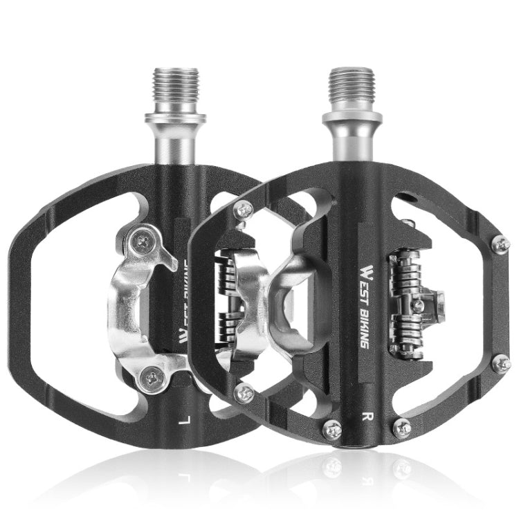 WEST BIKING Mountain Bike Dual-purpose Self-locking Aluminum Alloy Pedals(Black) - free shipping - PMc TechLife - Order now!
