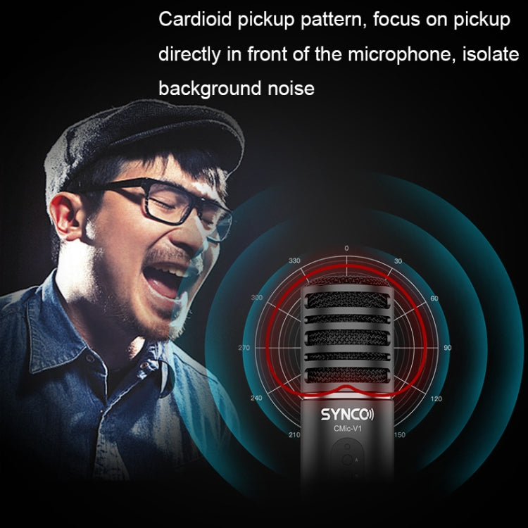 SYNCO V1 Live Large-diaphragm Radio Microphone(Black) - Microphone by PMC TechLife | Online Shopping South Africa | PMC TechLife | Buy Now Pay Later Mobicred