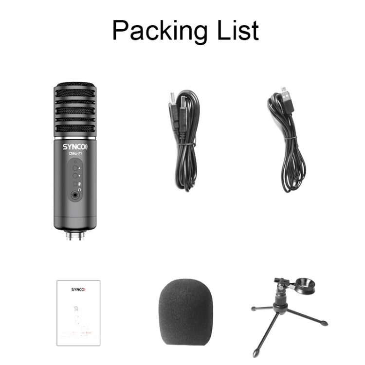 SYNCO V1 Live Large-diaphragm Radio Microphone(Black) - Microphone by PMC TechLife | Online Shopping South Africa | PMC TechLife | Buy Now Pay Later Mobicred