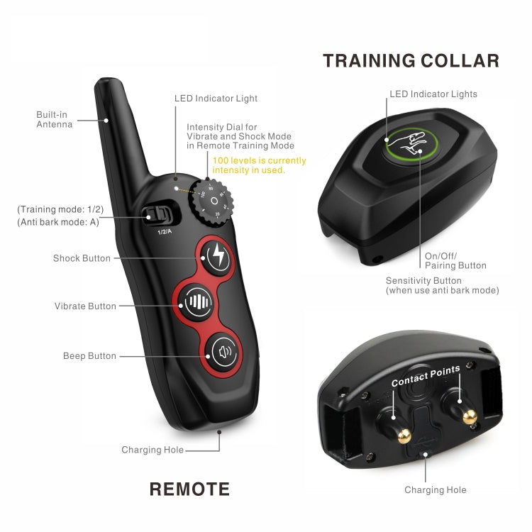 Remote Control Trainer Dog Collar Automatic Barking Stopper, Specification: 1 Drag 1 Orange - free shipping - PMC TechLife - Order now!
