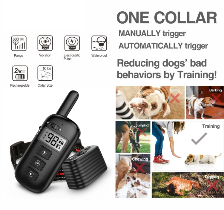 Remote Control Trainer Dog Collar Automatic Bark Stop Device, Specification: 1 Drag 1 (Red) - Training Aids by PMC TechLife | Online Shopping South Africa | PMC TechLife | Buy Now Pay Later Mobicred
