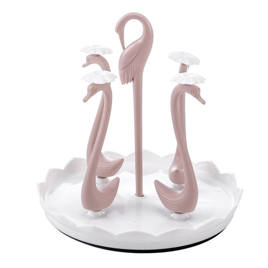 Home Portable Drainer Cup Holder With Rotatable Tray, Specification: Four Cups(Light Pink) - Shelf by PMC Jewellery | Online Shopping South Africa | PMC Jewellery | Buy Now Pay Later Mobicred