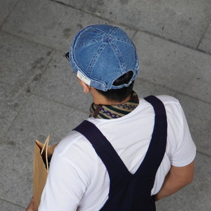 GEGEEN DOMOG Cowboy Landlord Hat Literary Melon Cap Retro Sailor Hat(Denim Blue) - Peaked Cap by GEGEEN DOMOG | Online Shopping South Africa | PMC Jewellery