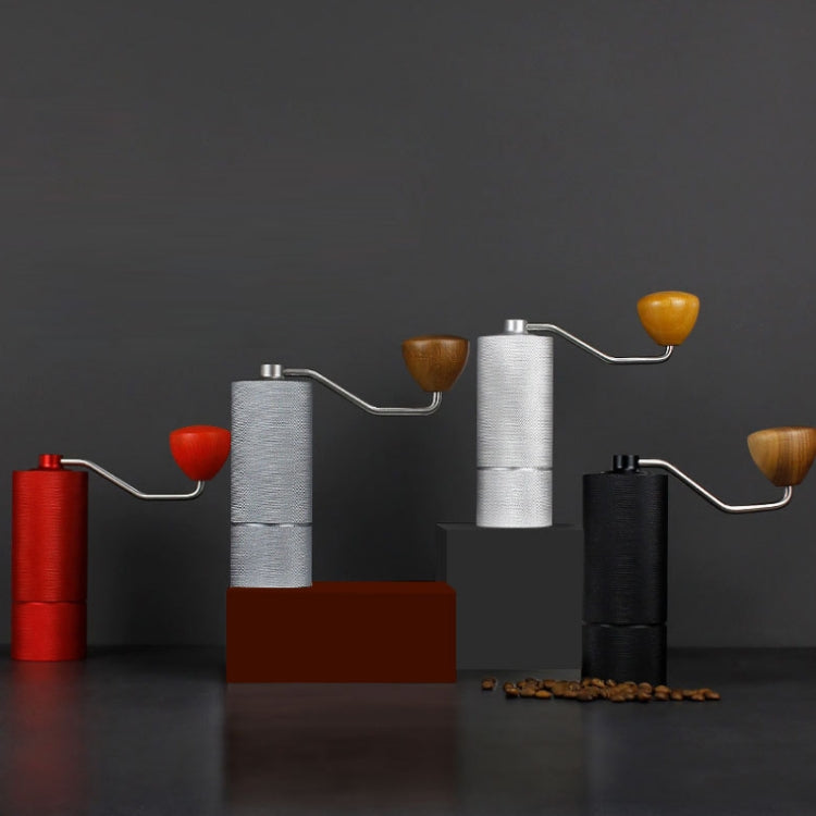 CNC Stainless Steel Hand Crank Coffee Bean Grinder, Specification: Seven Corner Red - free shipping - PMC TechLife - Order now!