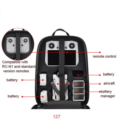 Waterproof Compression Hard Shell Backpack for DJI Mini 3 Pro, Size: 127 Small(Brushed Gray) - Backpacks & Bags by PMC Jewellery | Online Shopping South Africa | PMC Jewellery