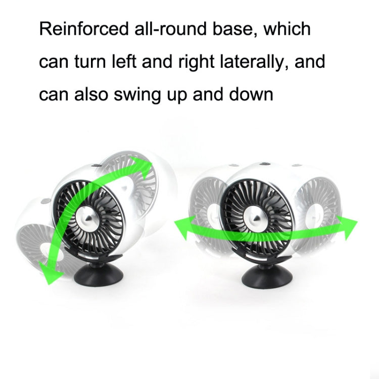 F102 Vehicle Dashboard Multi-function USB Colorful Lights Fan(Silver) - Heating & Fans by PMC TechLife | Online Shopping South Africa | PMC TechLife | Buy Now Pay Later Mobicred