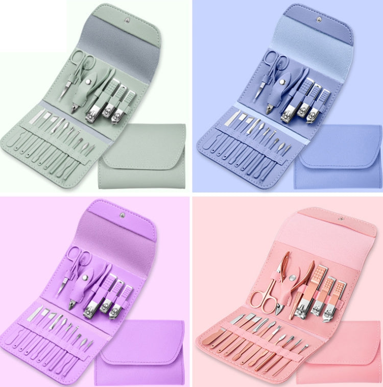 Nail Art Tool Set Nail Clippers Dead Skin Scissors Manicure Tool, Specification: 16 In 1 Green - Nail Clipper by PMC TechLife | Online Shopping South Africa | PMC TechLife