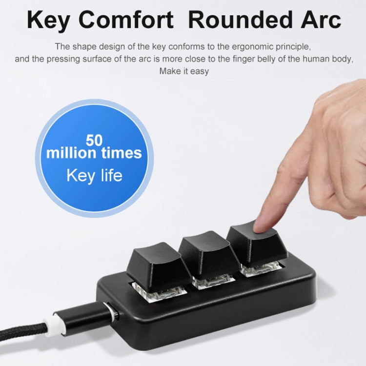 MK321 3 Keys Custom Keys Game Office PS Clip Macro Programming Keypad, Cable Length: 1.5m(White) - free shipping - PMC Jewellery - Order now!