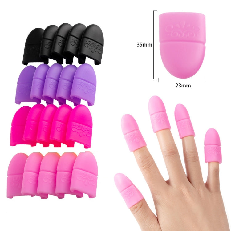 4 PCS Nail Removal Clip Free Silicone Finger Sleeves(Black) - Nail Art Equipment by PMC Jewellery | Online Shopping South Africa | PMC Jewellery