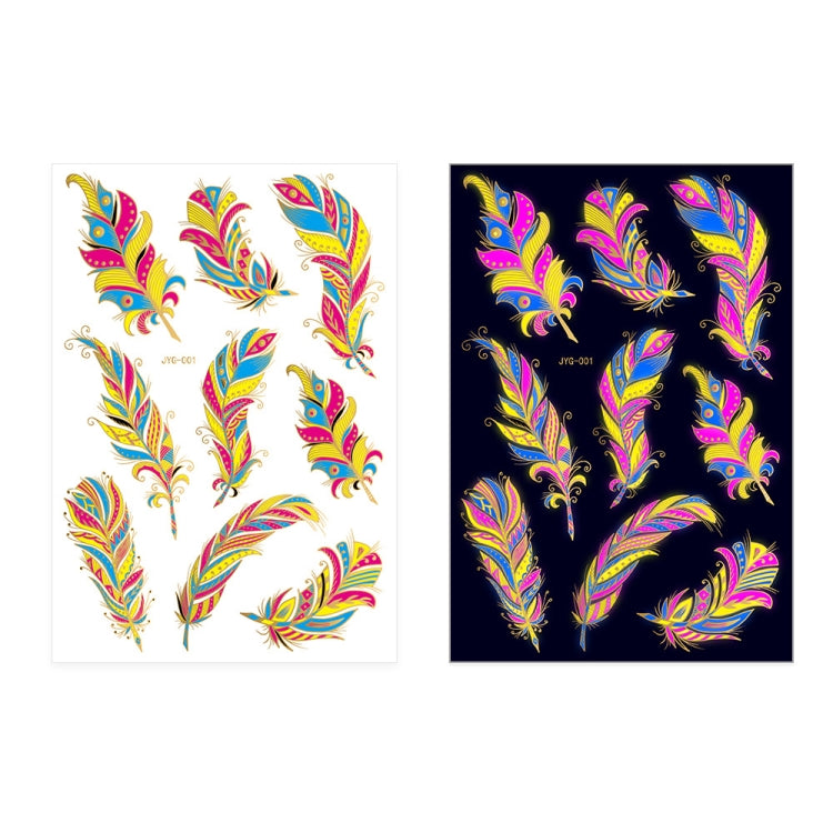 2 PCS Fluorescent Bronzing Waterproof Tattoo Stickers(JYG-001) - Sticker by PMC Jewellery | Online Shopping South Africa | PMC Jewellery