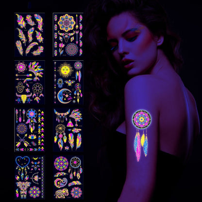 2 PCS Fluorescent Bronzing Waterproof Tattoo Stickers(JYG-008) - Sticker by PMC Jewellery | Online Shopping South Africa | PMC Jewellery