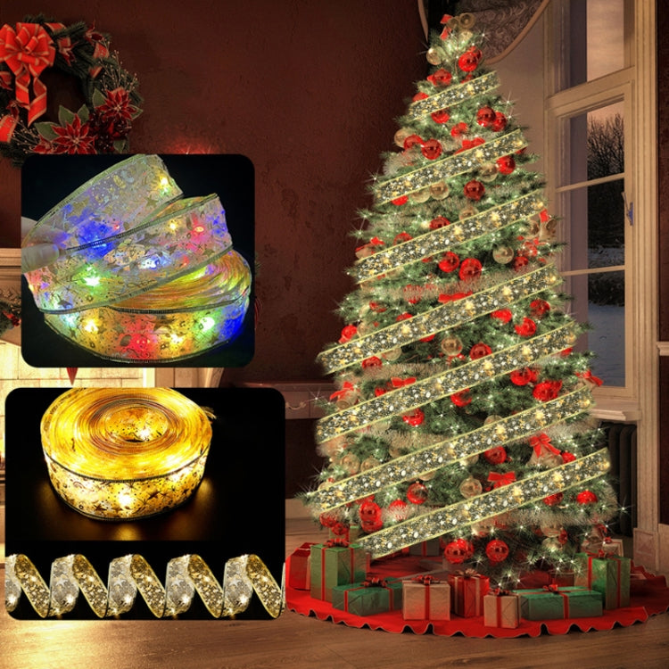 Christmas LED Lights Bronzing Double Ribbon String Lights, Specification: 1m(Gold Warm Light) - Decoration Lamps by PMC TechLife | Online Shopping South Africa | PMC TechLife