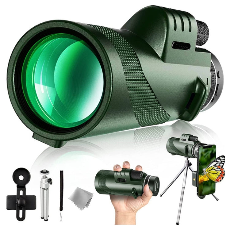 40X60 Outdoor Night Vision High Power HD Monocular (Standard+Universal Clip+Tripod) - Monocular Binoculars by PMC Jewellery | Online Shopping South Africa | PMC Jewellery