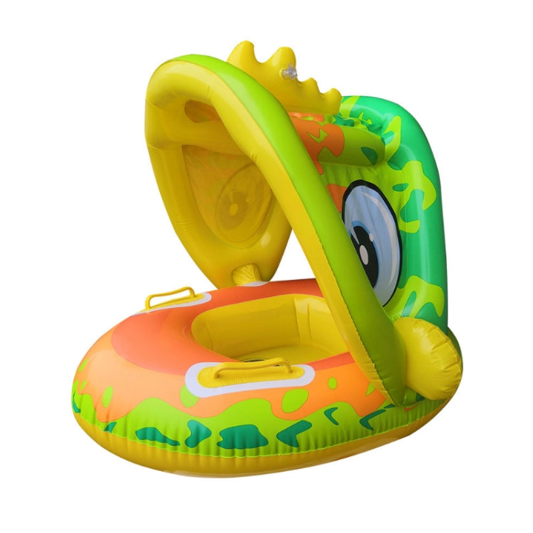 Baby Cartoon Animal Swimming Ring With Awning(Green) - Swimming Rings by PMC Jewellery | Online Shopping South Africa | PMC Jewellery