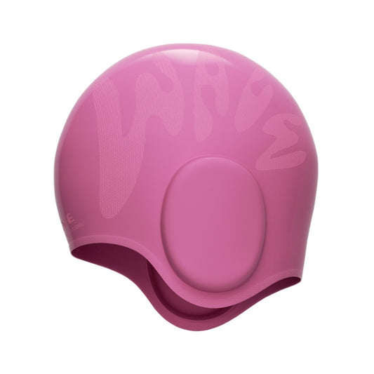 WAVE Waterproof Solid Color Ear Guard Silicone Swimming Cap, Color: Rose Red - Swimming Caps by WAVE | Online Shopping South Africa | PMC Jewellery | Buy Now Pay Later Mobicred