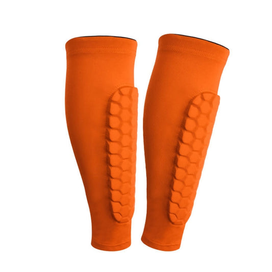 Sports Outdoor Basketball Ride Honeycomb Anti -Collision Leg Protection L (Orange) - Sports Safety by PMC Jewellery | Online Shopping South Africa | PMC Jewellery | Buy Now Pay Later Mobicred