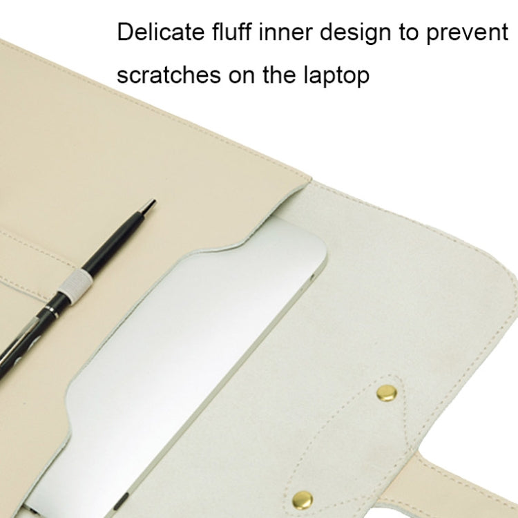 S177 3 In 1 Leather Waterproof Laptop Liner Bags, Size: 14 inches(Light Grey) - 14.1 inch by PMC Jewellery | Online Shopping South Africa | PMC Jewellery | Buy Now Pay Later Mobicred