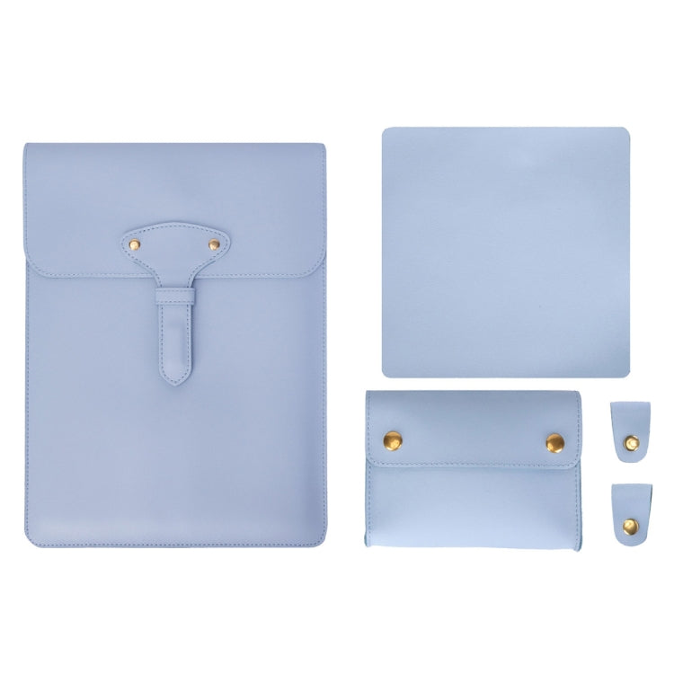 S177 3 In 1 Leather Waterproof Laptop Liner Bags, Size: 15 inches(Baby Blue) - 15 inch by PMC Jewellery | Online Shopping South Africa | PMC Jewellery | Buy Now Pay Later Mobicred