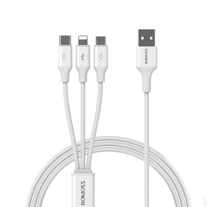 ROMOSS CB251V 3.5A USB To 8 Pin+Type-C+Micro USB 3 In 1 Charging Cable, Length: 1.8m - Multifunction Cable by ROMOSS | Online Shopping South Africa | PMC Jewellery | Buy Now Pay Later Mobicred