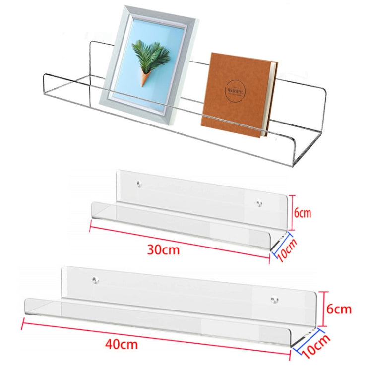 Home Kitchen Office Books Wall Mounted Acrylic Shelf, Specification: 40x10x6cm - Shelf & Hooks by PMC Jewellery | Online Shopping South Africa | PMC Jewellery