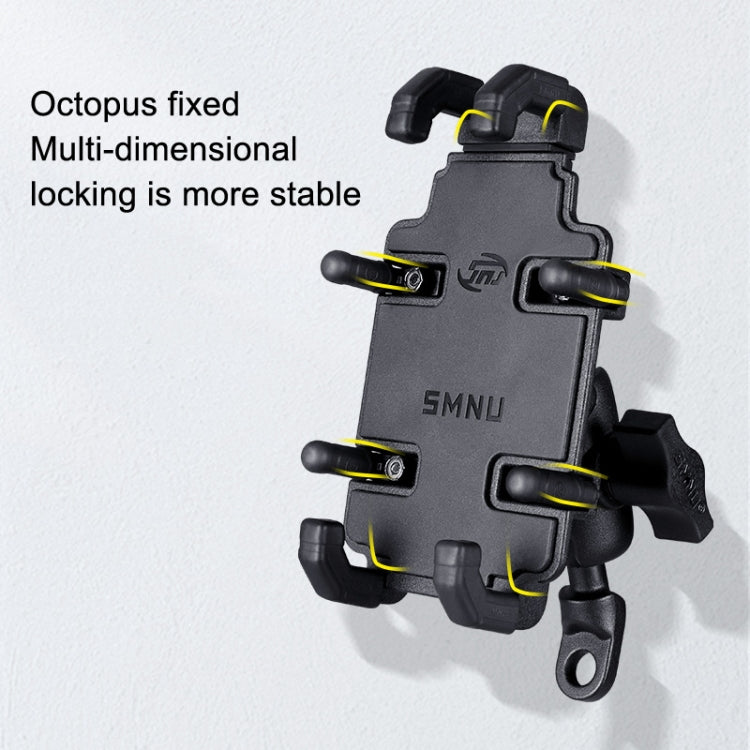 SMNU SM008 Motorcycle Aluminum Alloy Polyclaw Phone Bracket(Rearview Mirror Installation) - Holder by SMNU | Online Shopping South Africa | PMC Jewellery | Buy Now Pay Later Mobicred