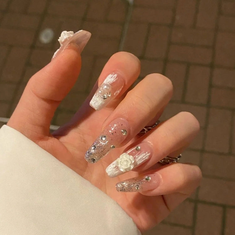 SP0473 30Pcs/Pack 3D Camellia Nail Art Decorative Rhinestones(Light Change) - free shipping - PMC Jewellery - Order now!