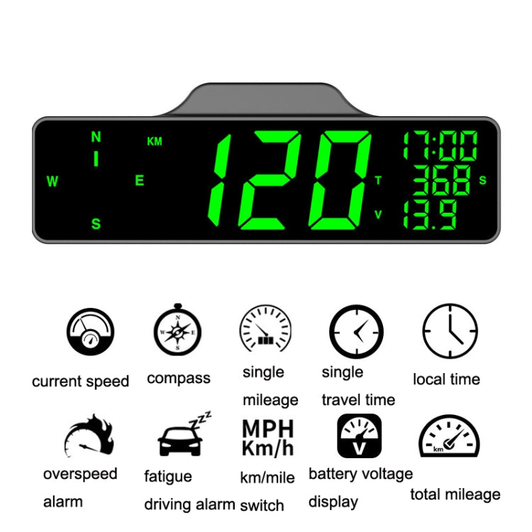 9.0 Inch Screen Car HUD Car Head-up Display Compass Multifunction GPS Speedometer - Head Up Display System by PMC TechLife | Online Shopping South Africa | PMC TechLife | Buy Now Pay Later Mobicred